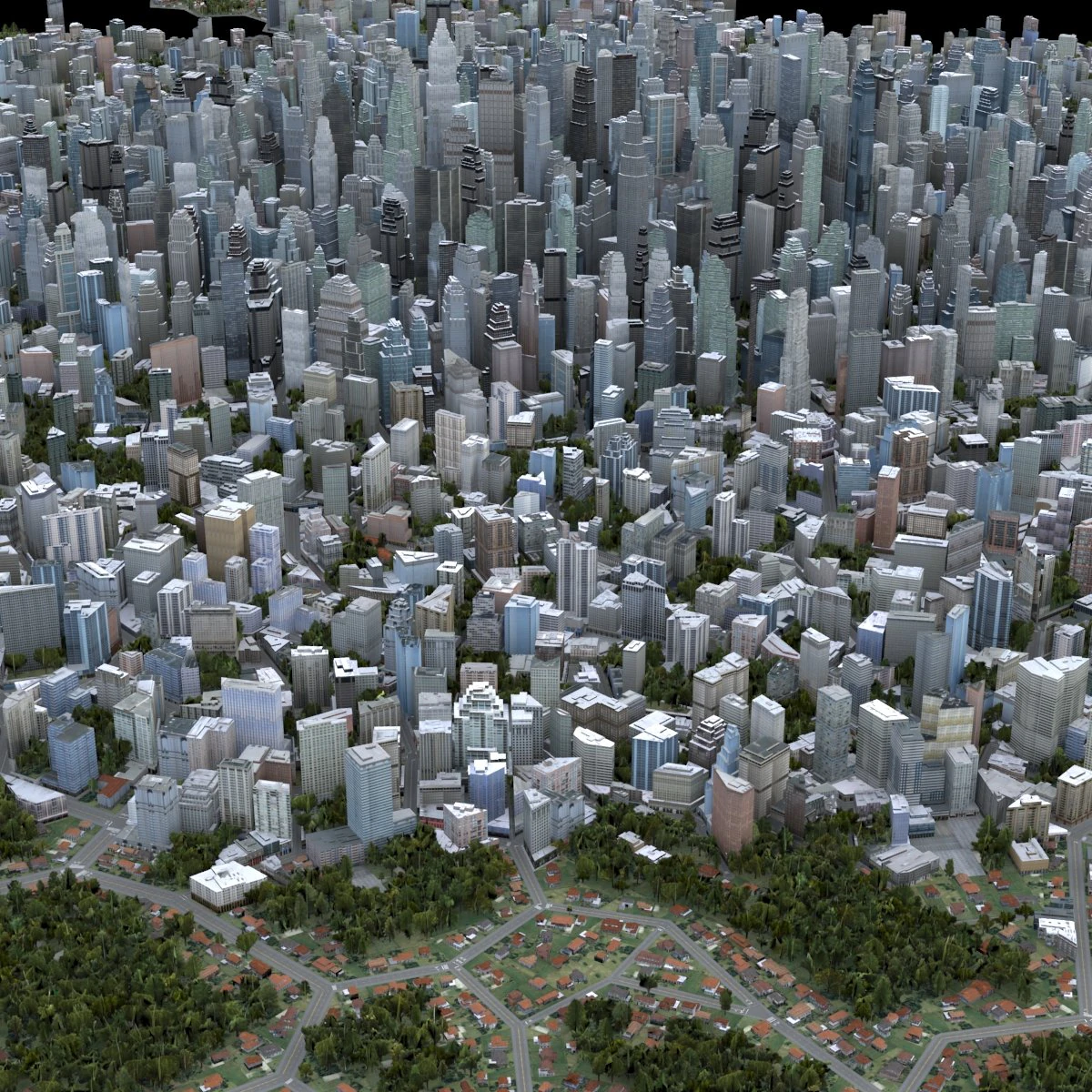 big city 48 3D Model .c4d .max .obj .3ds .fbx .stl .blend