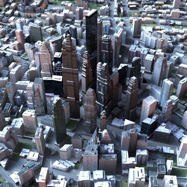big city 50 3D Modell .c4d .max .obj .3ds .fbx .stl .blend 