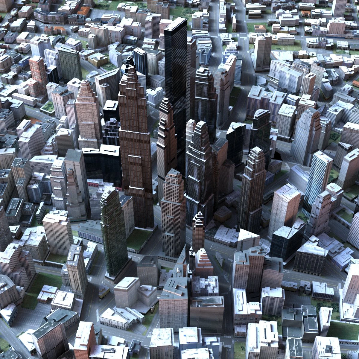 big city 50 3D Model .c4d .max .obj .3ds .fbx .stl .blend 