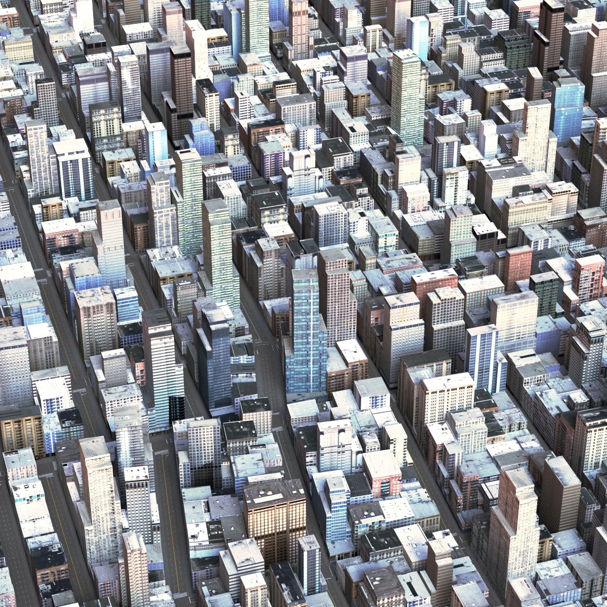 big city 51 3D Model .c4d .max .obj .3ds .fbx .stl .blend 