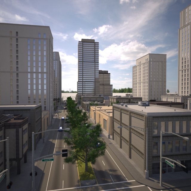 city district 01 3Dモデル .c4d .max .obj .3ds .fbx .stl .blend 