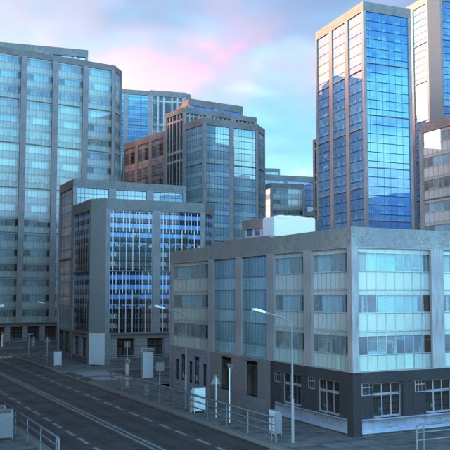 city scape 9 3D मॉडल .c4d .max .obj .3ds .fbx .stl .blend 