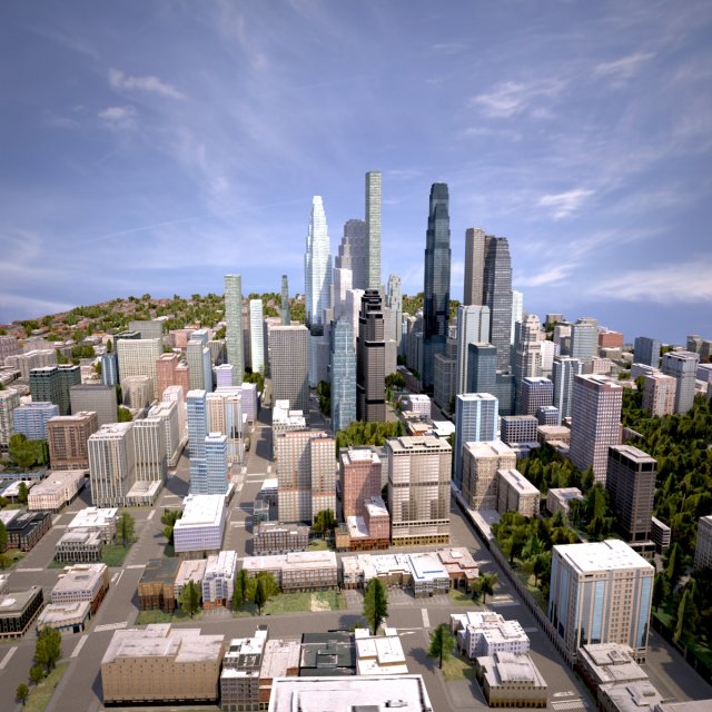 real time city 08 3D Model .c4d .max .obj .3ds .fbx .stl .blend 