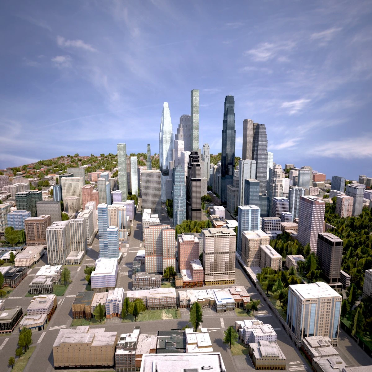 real time city 08 3D Model .c4d .max .obj .3ds .fbx .stl .blend