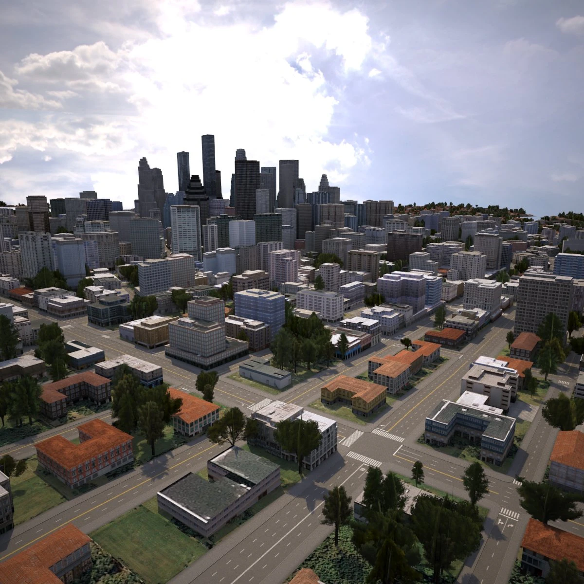 real time city 09 3D Model .c4d .max .obj .3ds .fbx .stl .blend 