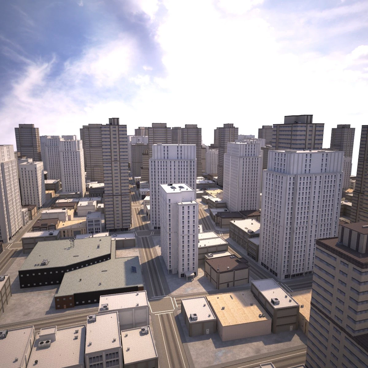 real time city 10 3D Model .c4d .max .obj .3ds .fbx .stl .blend 