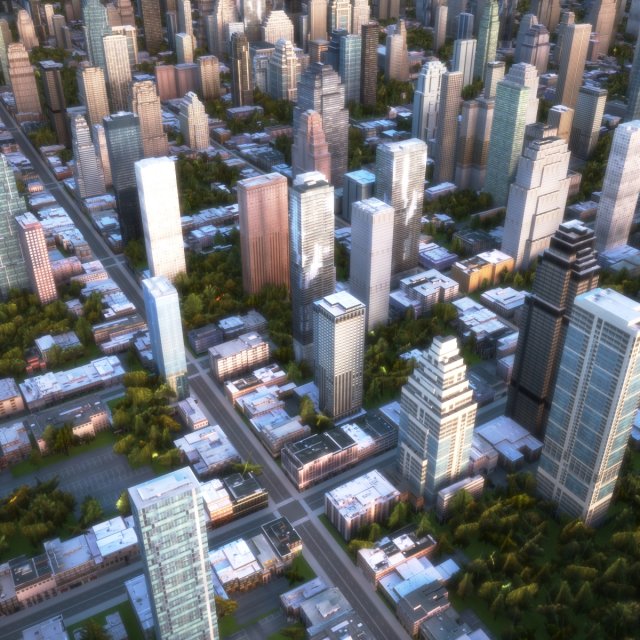 real time city 12 Model 3D .c4d .max .obj .3ds .fbx .stl .blend