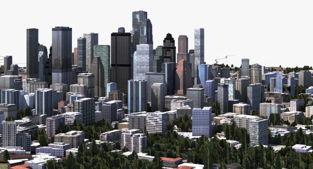 real time city 14 Modèle 3D .c4d .max .obj .3ds .fbx .stl .blend 