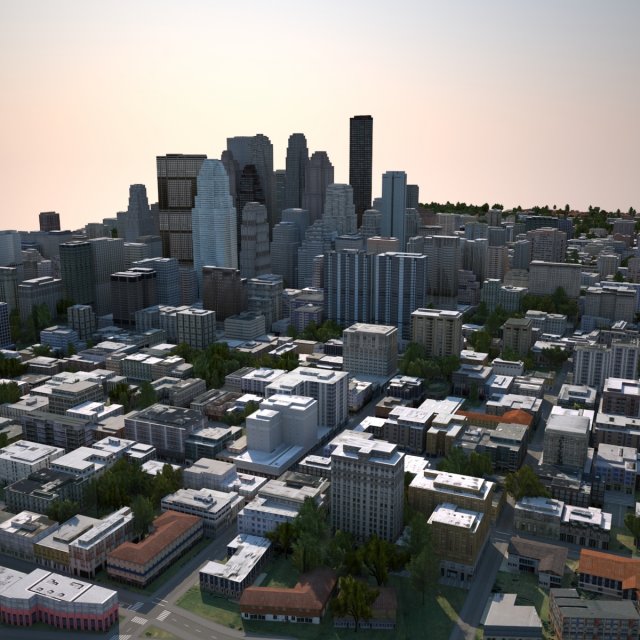 real time city 04 3D Модель .c4d .max .obj .3ds .fbx .stl .blend 