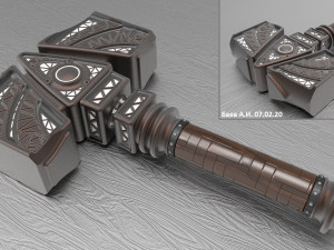 One-handed hammer - model 2301 3D मॉडल