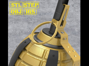Frag gold grenade Modelo 3D