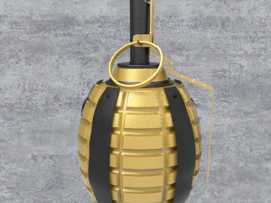 Frag gold grenade 3D Model