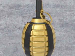 Frag gold grenade 3D Model