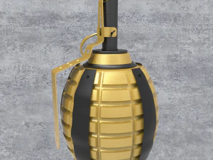 Frag gold grenade 3D Model