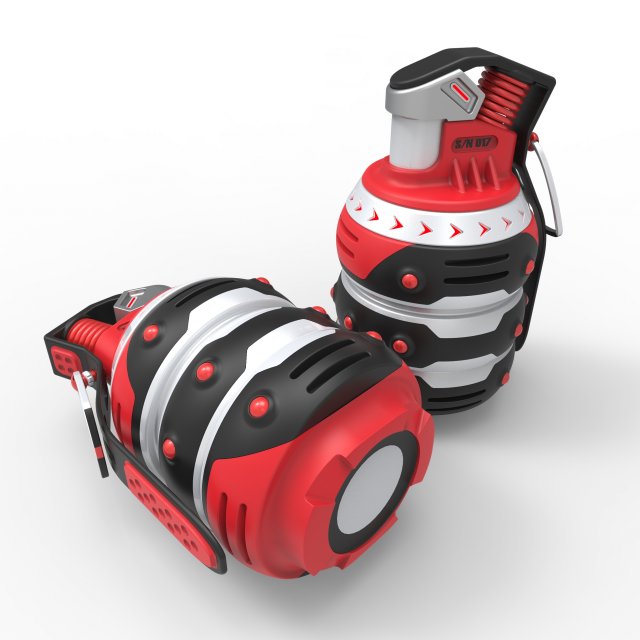 Sci-fi grenade - hornet 017 3D Model .c4d .max .obj .3ds .fbx .stl .blend 