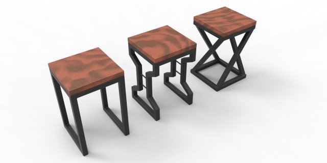 LOFT - The stool M1x10 3D Model .c4d .max .obj .3ds .fbx .stl .blend 