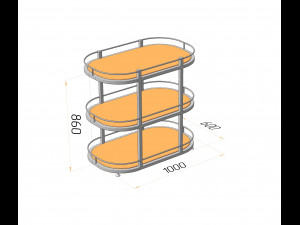 LOFT - Three-tiered table M1x10 3D Model