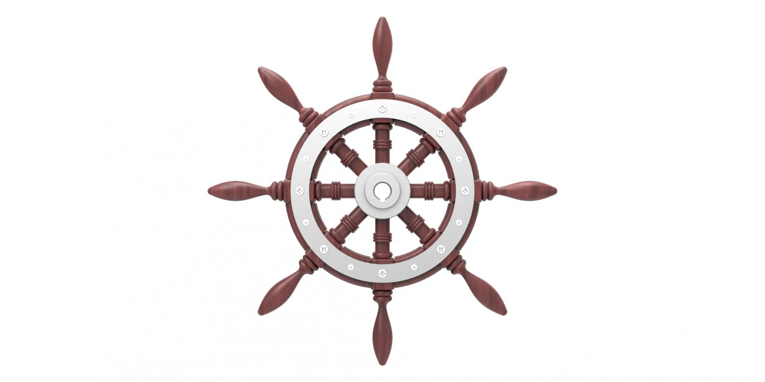 Yacht steering wheel 3D Model .c4d .max .obj .3ds .fbx .stl .blend