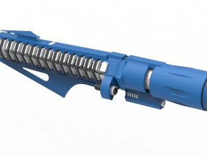 Cannone a rotaia Modello 3D