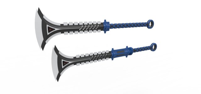 Fantasy axes 3D 模型 .c4d .max .obj .3ds .fbx .stl .blend 