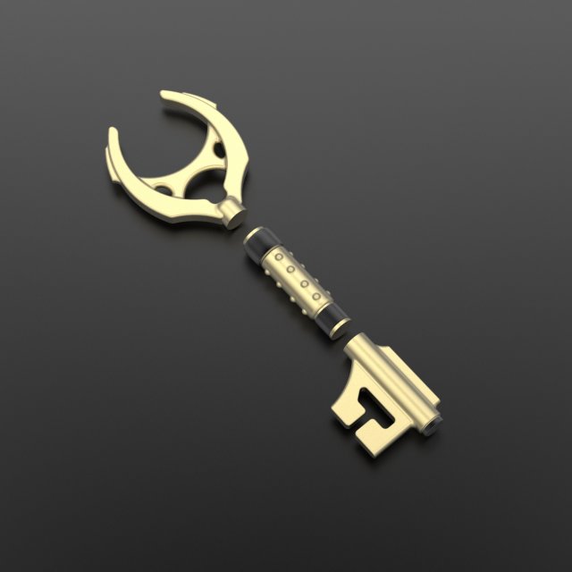 Golden key - 1001 Model 3D .c4d .max .obj .3ds .fbx .stl .blend 