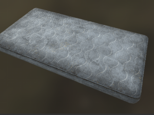 dirty old bed with mattress and blanket Modelo 3D