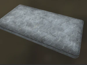 dirty old bed with mattress and blanket 3D Model