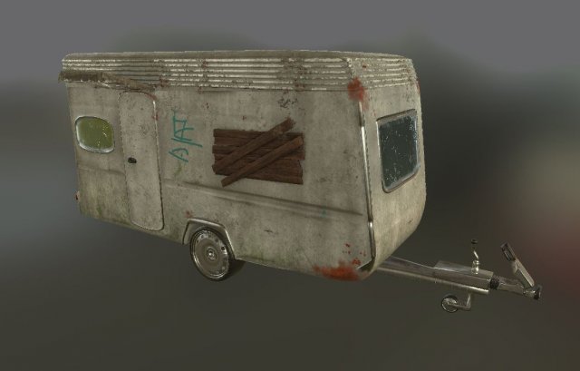 old abandoned caravan 3D-Modell .c4d .max .obj .3ds .fbx .stl .blend 