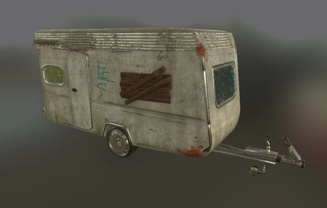 old abandoned caravan 3D Model .c4d .max .obj .3ds .fbx .stl .blend 