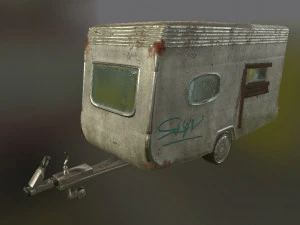 old abandoned caravan 3D Model