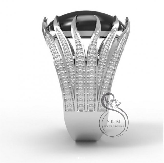 ring with cabochon 15x10 Model Cetak 3D .c4d .max .obj .3ds .fbx .stl .blend