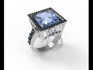 square gem ring 10mm princess 3D 프린트 모델