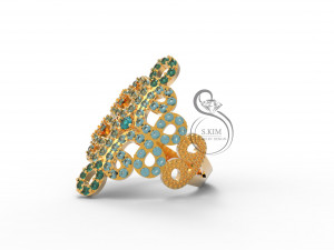 ring pattern of gems brilliant tracery 3D Print Model