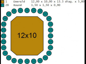 ring emerald 12x10 rectangular gem radiant 3D 프린트 모델