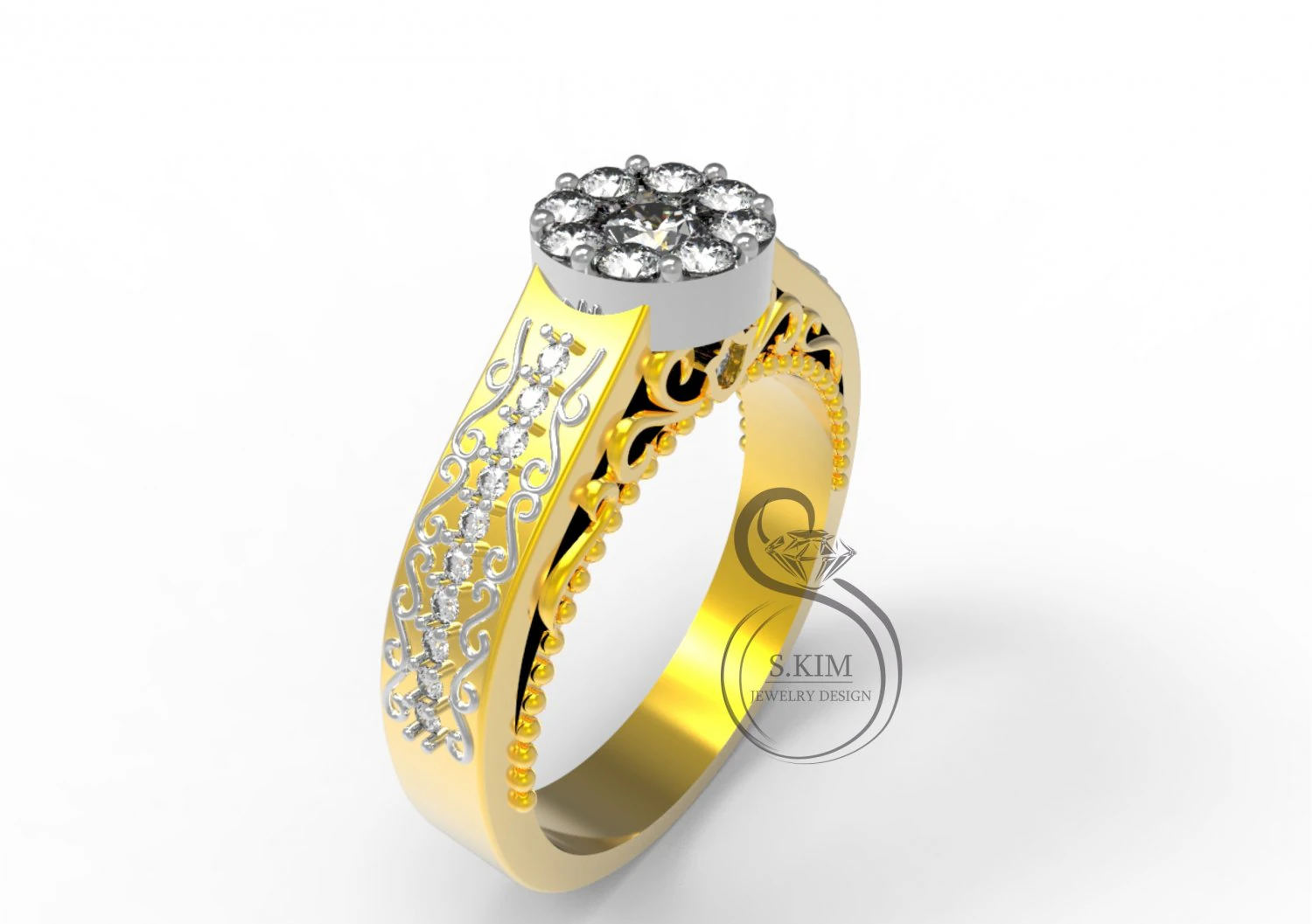 flower ring removeable outside part 3D Print Model .c4d .max .obj .3ds .fbx .stl .blend 
