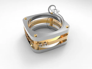 anéis quadrados com peso total e variante leve Modelo de Impressão 3D