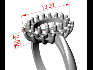 princess dianna wedding ring oval gem 9x7mm Modèles 3D en vedette