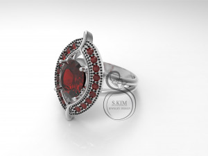 ring oval gem 8x6 Modelo de Impressão 3D