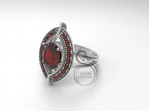 반지 타원형 보석 8x6 3D 프린트 모델