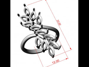 ring with marquis Modello di stampa 3D