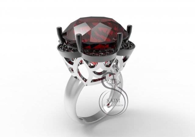 ring with gem 18mm 3D printmodel .c4d .max .obj .3ds .fbx .stl .blend