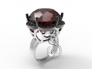 ring with gem 18mm 3D Print Model