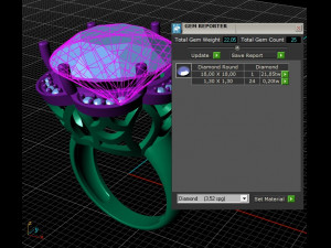 ring with gem 18mm 3D printmodel
