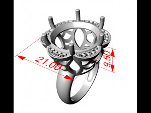 ring with gem 18mm 3D printmodel
