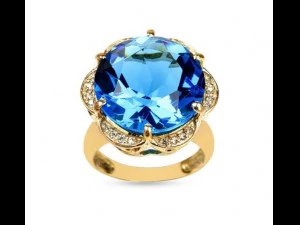 ring with gem 18mm 3D Print Model