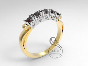 ring with heart heads 3D Print Model