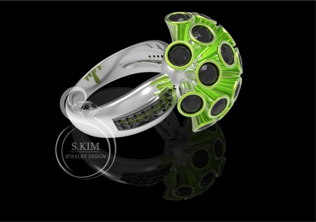 ring with taper heads gem 3mm 3D Print Model .c4d .max .obj .3ds .fbx .stl .blend 