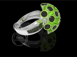 ring with taper heads gem 3mm 3D Print Model