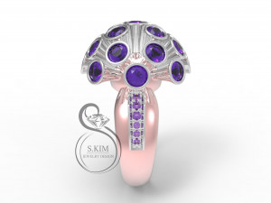 ring with taper heads gem 3mm 3D Print Model