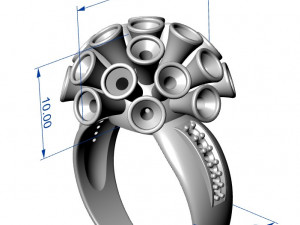 ring with taper heads gem 3mm 3D Print Model